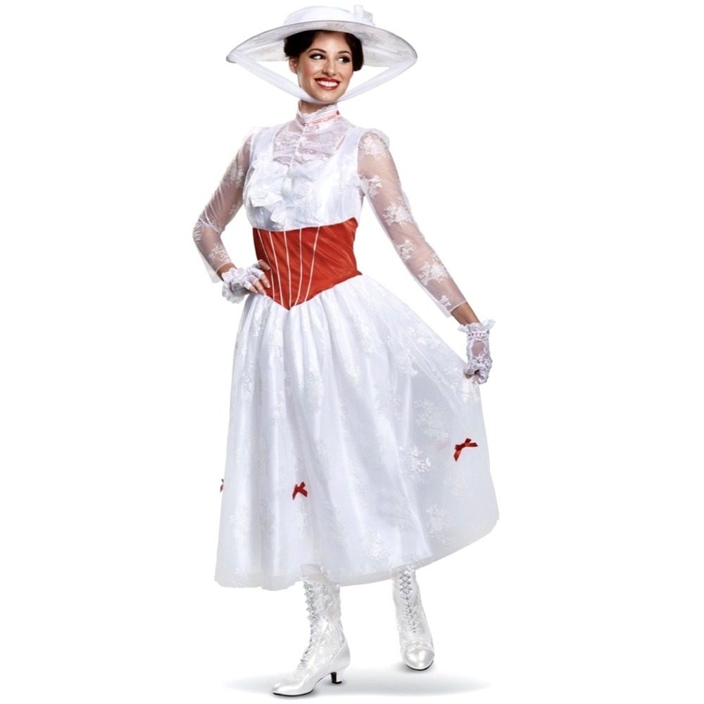 Disguise Women Adult Disney Mary Poppins Deluxe Costume Halloween Dress M 8 10